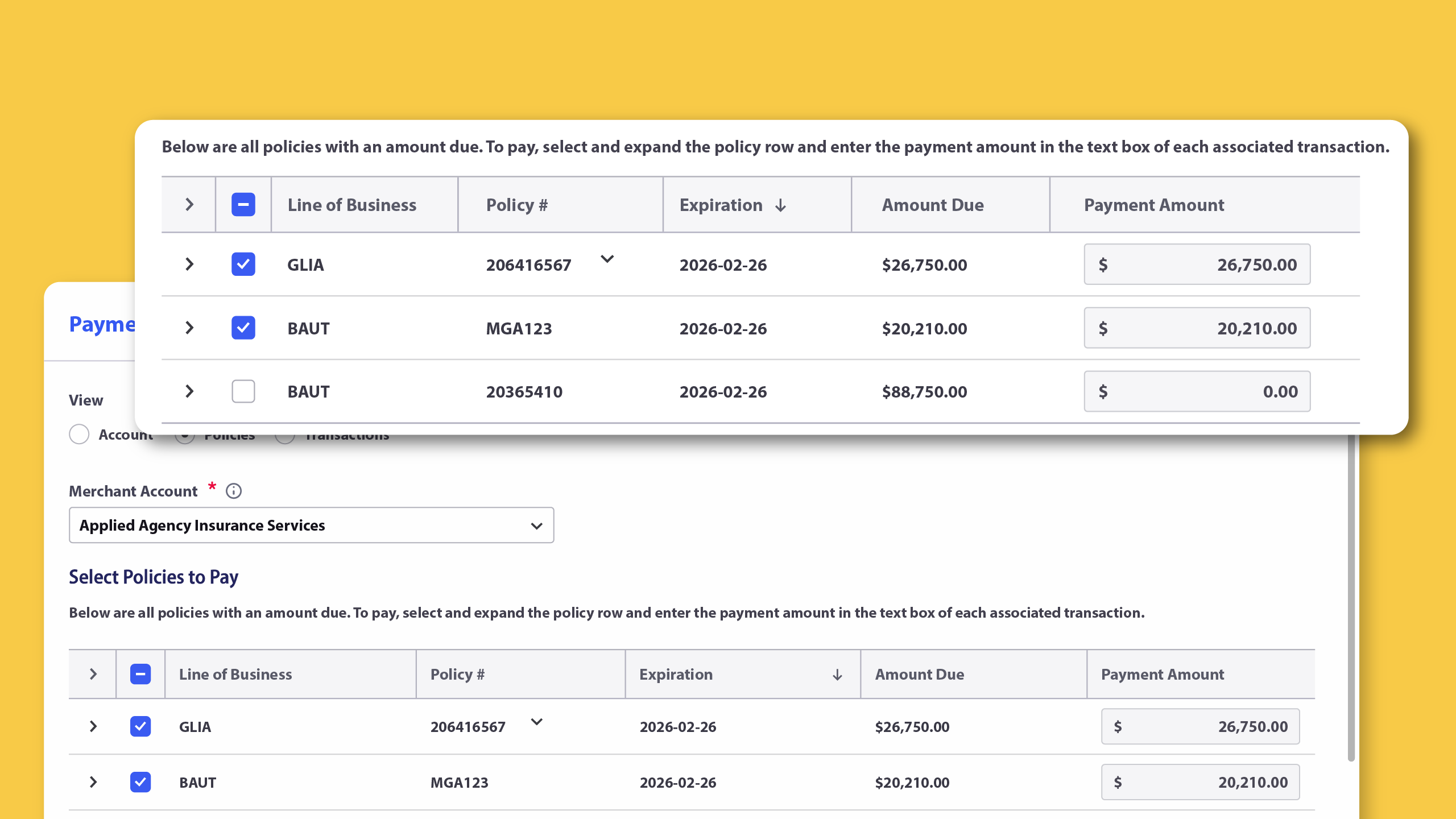 Billing and payments