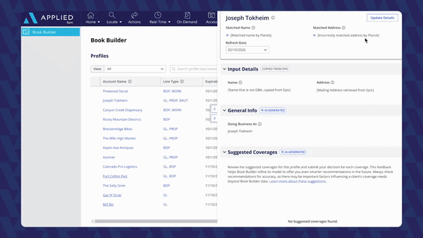 Fix business details and regenerate profiles