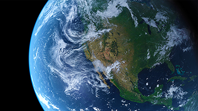 Globe displaying North America continent