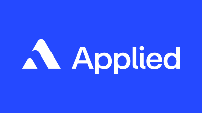 Applied Systems logo on cobalt blue background.